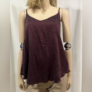 Wilfred Plum Silk Camisole with Spaghetti Straps large